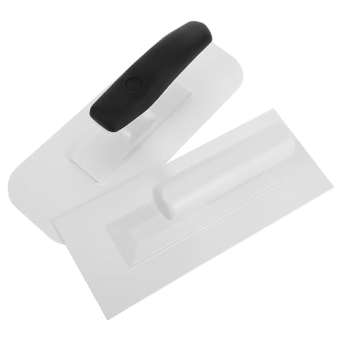 LOORGVEL 2 Stück Teiliges Kunststoff Glättkelle mit Ergonomischem Griff Professionelles Verputzwerkzeug für Künstlerische Wandbeschichtungen Quadratische Kante Langlebig und Verschleißfest von LOORGVEL