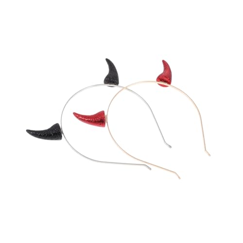 LOORGVEL 2 Stück Teufelshörner Haarreifen Halloween Stirnband Dämonen Hörner Design Schwarz Rot Für Damen Herren Party Cosplay Festlicher Haarschmuck LOORGVEL 2 Stück Teufelshörner Haarreifen Halloween Stirnband Dämonen Hörner Design Schwarz Rot Für Damen Herren Party Cosplay Festlicher Haarschmuck von LOORGVEL