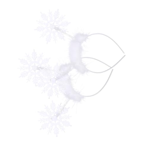 LOORGVEL 2 Stück Weihnachtliche Schneeflocken Haarreifen Weiß Party Haarschmuck Cosplay Haarschmuck Festlicher Haarreif für Weihnachtsfeiern und Familienfeiern von LOORGVEL