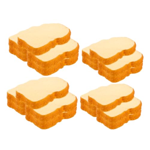 LOORGVEL 20 Stück Teiliges Realistische Fake Toast Brotscheiben Künstliche Brotmodelle für Fotografie Requisiten Puppenhaus Deko Kreative Vielseitige Miniatur Bastelstücke von LOORGVEL