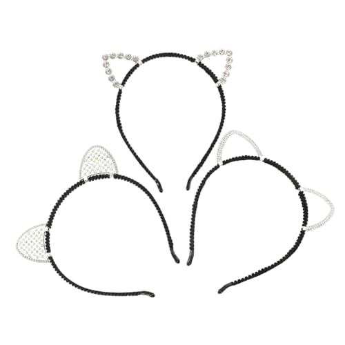 LOORGVEL 3 Stück Teiliges Katzenohren Haarreif mit Strassbesatz Stabiler für Damen für Cosplay Tierkostüm Party und Bühnenauftritte LOORGVEL 3 Stück Teiliges Katzenohren Haarreif mit Strassbesatz Stabiler für Damen für Cosplay Tierkostüm Party und Bühnenauftritte von LOORGVEL