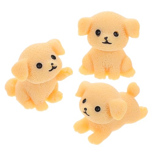 LOORGVEL 3 Stück Teiliges Miniatur Retriever Auto Armaturenbrett Deko Resin Figuren Cartoon Hund Ornaments für Fahrzeug Innenraum Auto Dekoration Geschenk für Hundeliebhaber von LOORGVEL