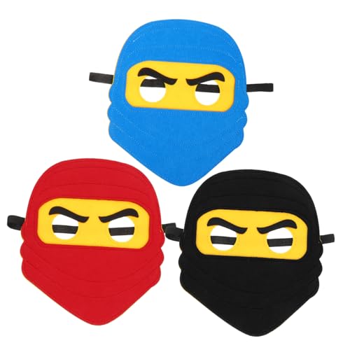 LOORGVEL 3 Stück Teiliges Ninja Kinderkostüm Leichte PU Masken mit Elastischem Band Bequeme Faschings und Halloween Masken in Rot Blau und Schwarz für Karneval Partys und Verkleidungen LOORGVEL 3 Stück Teiliges Ninja Kinderkostüm Leichte PU Masken mit Elastischem Band Bequeme Faschings und Halloween Masken in Rot Blau und Schwarz für Karneval Partys und Verkleidungen von LOORGVEL