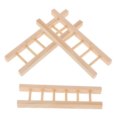 LOORGVEL 3Stücke Mini Holzleiter Puppenhaus Dekoration Landschaftsleiter für Realistische Szenen für Puppenstuben und Mini Layouts LOORGVEL 3Stücke Mini Holzleiter Puppenhaus Dekoration Landschaftsleiter für Realistische Szenen für Puppenstuben und Mini Layouts von LOORGVEL