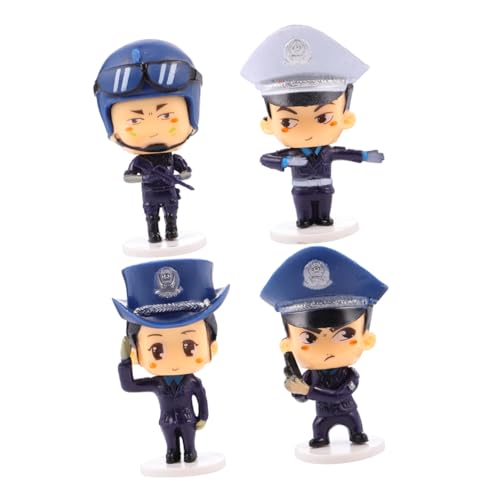 LOORGVEL 4 Stück Cartoon Cake Ornament Policeman und Policewoman Figuren Deko für Geburtstag Junge Mädchen Dessert Dekoration Langlebig Waschbar Natürlich Farbe von LOORGVEL