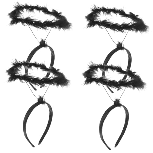 LOORGVEL 4 Stück Haarreif aus Kunststoff Langlebiger Heiligenschein für Cosplay Bühnenauftritte Festdekoration Schwarzes Accessoire für himmlische Kostüme und Karneval LOORGVEL 4 Stück Haarreif aus Kunststoff Langlebiger Heiligenschein für Cosplay Bühnenauftritte Festdekoration Schwarzes Accessoire für himmlische Kostüme und Karneval von LOORGVEL