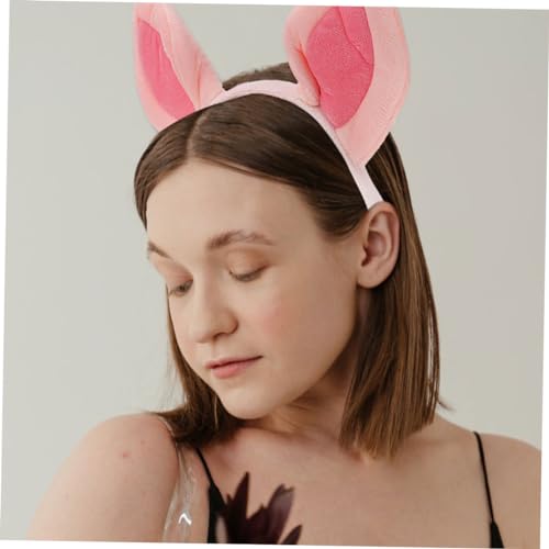 LOORGVEL 4 Stück Plüsch Schweineohren Haarreif Weich Elastisch Kostüm Accessoire Cosplay Party Stirnband Niedlich für Erwachsene und Mädchen Karneval Halloween von LOORGVEL