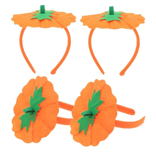 LOORGVEL 4 Stück Teiliges Halloween Kürbis Stirnband Robustes Party Haarband mit Kreativem Kürbis Design Langlebig und Flexibel für Kostüm Festlichkeiten und Halloween Partys Geeignet für von LOORGVEL
