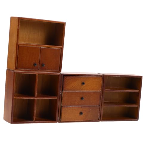 LOORGVEL 4 Stück Teiliges Miniatur Holzregal Realistisches Walnussfarbenes Puppenhaus Bücherregal Stabiles Micro Landscape Storage Rack DIY Möbel für Kreative Bastelprojekte und LOORGVEL 4 Stück Teiliges Miniatur Holzregal Realistisches Walnussfarbenes Puppenhaus Bücherregal Stabiles Micro Landscape Storage Rack DIY Möbel für Kreative Bastelprojekte und von LOORGVEL