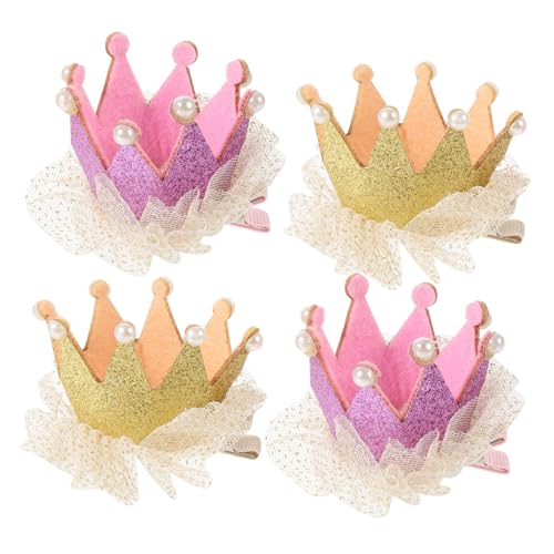 LOORGVEL 4stücke Teiliges Krone Haarspange Für Mädchen Langlebige Haarklammer Für Partys Und Geburtstagsfeiern Einzigartige Haaraccessoires Für Mädchen Farblich Zufällige Auswahl von LOORGVEL