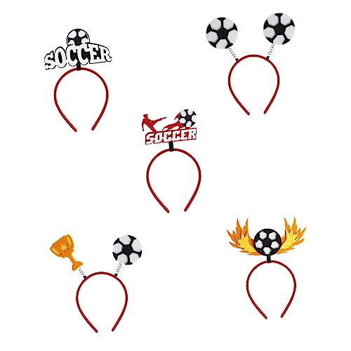 LOORGVEL 5 Stück Teiliges Fußball Stirnband Leichtes Komfortables Party Haarband mit Einzigartigem Handgefertigtem Design für Fußballfans Sportwettkämpfe Partys und Foto Requisiten LOORGVEL 5 Stück Teiliges Fußball Stirnband Leichtes Komfortables Party Haarband mit Einzigartigem Handgefertigtem Design für Fußballfans Sportwettkämpfe Partys und Foto Requisiten von LOORGVEL