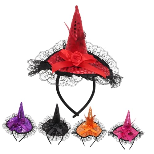 LOORGVEL 5 Stück Teiliges Halloween Haarreif mit Pailletten Hexenmotiv Bunte Haarbänder für Erwachsene für Party Kostüm und Fotospaß LOORGVEL 5 Stück Teiliges Halloween Haarreif mit Pailletten Hexenmotiv Bunte Haarbänder für Erwachsene für Party Kostüm und Fotospaß von LOORGVEL