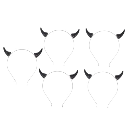 LOORGVEL 5 Stück Teiliges Halloween Teufelshorn Haarreif Komfortabel Cosplay Party Zubehör für Damen und von LOORGVEL