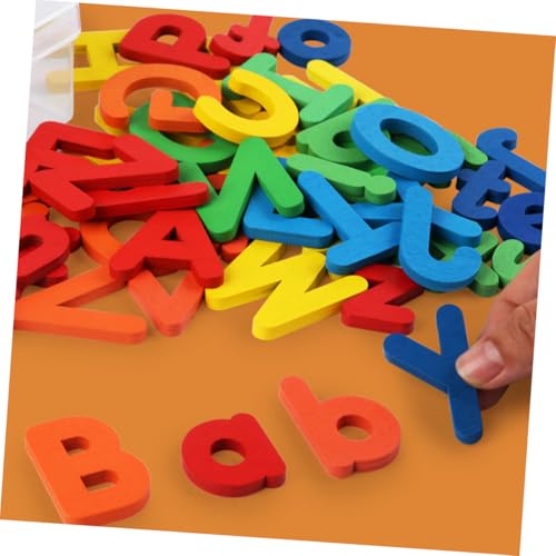 LOORGVEL 52 Stück Teiliges Holz Alphabet Lernspielzeug Pädagogisches Puzzle zur Buchstaben und Hand Koordination für Kompakt Sicher und Fördert Spielerisch Frühe Bildung von LOORGVEL