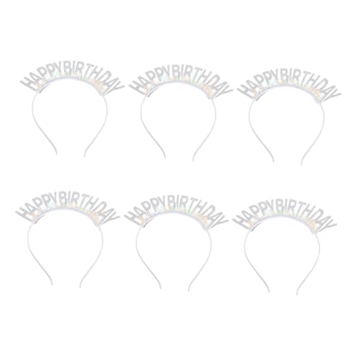 LOORGVEL 6 Stück Happy Birthday Stirnbänder mit Glitzer und Goldenem Tinsel Festliche Haarbänder für Mädchen und Frauen Weiße Geburtstags Partyaccessoires für Fotos und Feiern LOORGVEL 6 Stück Happy Birthday Stirnbänder mit Glitzer und Goldenem Tinsel Festliche Haarbänder für Mädchen und Frauen Weiße Geburtstags Partyaccessoires für Fotos und Feiern von LOORGVEL