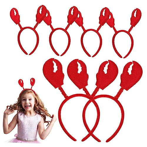 LOORGVEL 6 Stück Krabben Stirnbänder für Erwachsene Lustige Kopfbedeckung für Karneval Kostüm Accessoires für Cosplay und Meeresfrüchte Partys von LOORGVEL