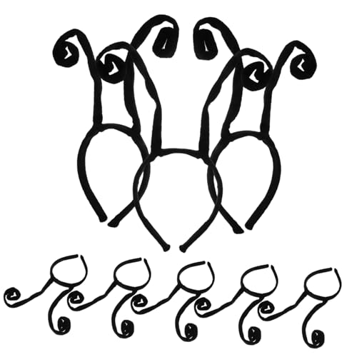 LOORGVEL 8 Stück Teiliges Halloween Haarband Leichter und Bequemer DIY Schmetterlings Haarreif mit Ameisen Antennen Schwarzer Haarschmuck für Damen für Kostüm und Party Dekoration von LOORGVEL