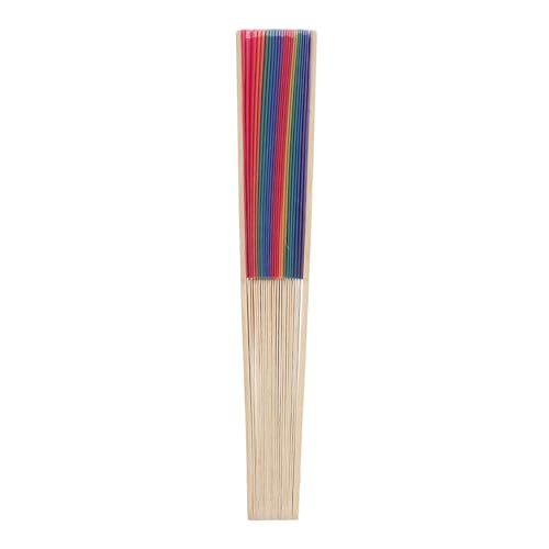 LOORGVEL Bunter Faltbarer Regenbogen Handfächer aus Holz Leicht Handgefertigt Pride Accessoire für Lgbtq Partys Tanz Hochzeiten Geschenkideen für Schwule Freunde von LOORGVEL