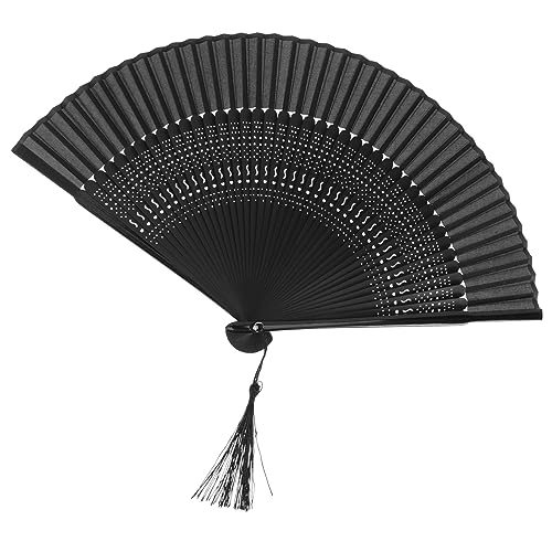 LOORGVEL Chinesischer Faltbarer Handfächer Traditioneller Fächer mit S Förmigem Muster Leichter Faltbarer Tanzfächer für Party Hochzeit Bühnenperformance von LOORGVEL