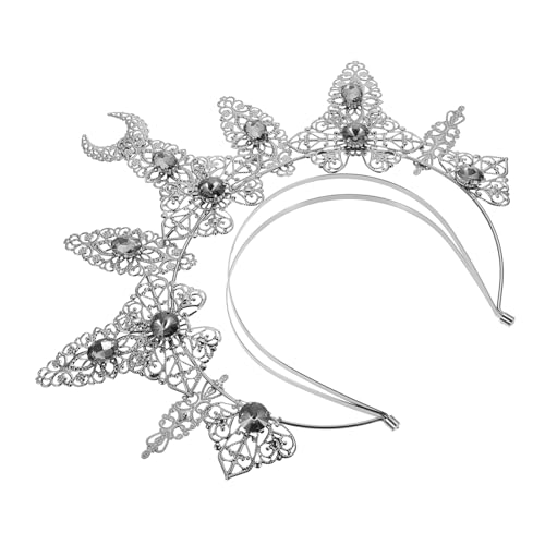 LOORGVEL Dunkelblauer Wasser Funkelnd Haarreif Dekoratives Stirnband Barock Heiligenschein für Festival Party und Cosplay Kostüm Accessoire für Damen von LOORGVEL