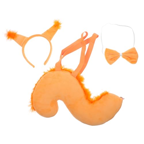 LOORGVEL Eichhörnchen-stirnband-set Ohr Cosplay Halloween Eichhörnchen-kostümschwänze Squirell Earscsnd Tail Tierstirnband Tierstirnbänder Stoff Gelb von LOORGVEL