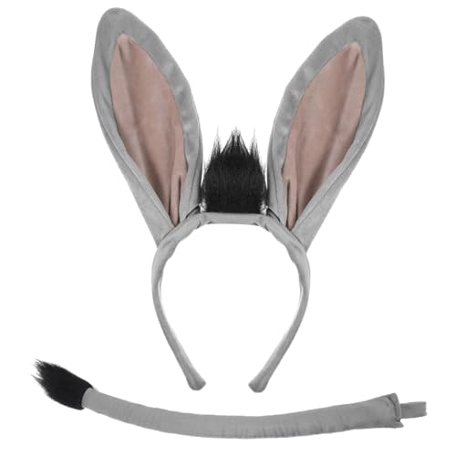 LOORGVEL Esel Kostüm Set mit Verstellbarem Haarreif und für Erwachsene und Plüsch Ohren Tier Cosplay Zubehör für Halloween Weihnachten Geburtstagsfeier und Karneval LOORGVEL Esel Kostüm Set mit Verstellbarem Haarreif und für Erwachsene und Plüsch Ohren Tier Cosplay Zubehör für Halloween Weihnachten Geburtstagsfeier und Karneval von LOORGVEL