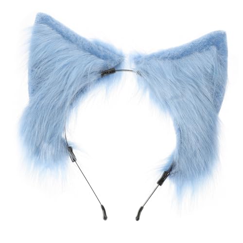 LOORGVEL Fluffiges Katzenohren Haarreif Cosplay Tierohren Stirnband Kunstpelz Ohrenschmuck für Frauen Leicht und Bequem für Kostümpartys und von LOORGVEL