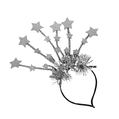 LOORGVEL Fünfzackiger Stern Haar Pailletten Haarreif Attraktives Haaraccessoire für Partys Silber Leicht Rutschfest für Hochzeiten und Feiern von LOORGVEL