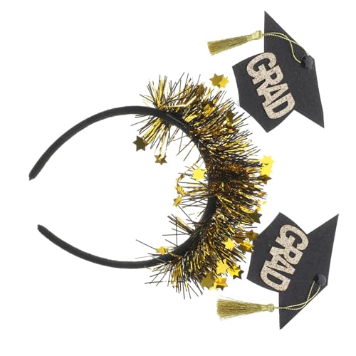 LOORGVEL Goldener Quasten Stirnband Abschlussfeier Haarschmuck mit Glitzer Filzmaterial Modisches Abschlusskappen Accessoire für Teenager Mädchen Stilvolles Partyzubehör LOORGVEL Goldener Quasten Stirnband Abschlussfeier Haarschmuck mit Glitzer Filzmaterial Modisches Abschlusskappen Accessoire für Teenager Mädchen Stilvolles Partyzubehör von LOORGVEL