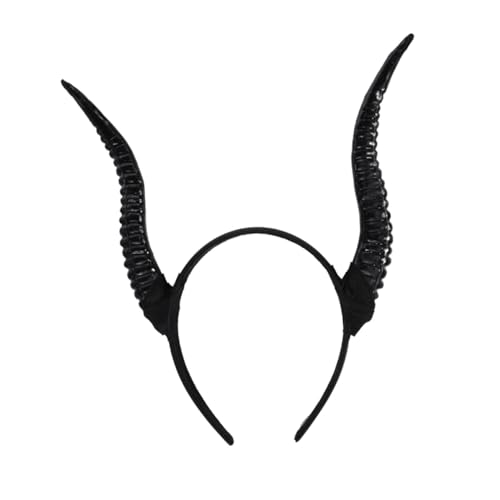 LOORGVEL Halloween Cosplay Haarreif mit Schwarzen Schafhörnern Leichtes Bequemes Party Accessoire und Foto Requisite für Jugendliche und Erwachsene und Langlebig von LOORGVEL