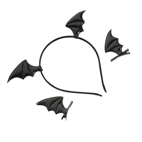 LOORGVEL Halloween Fledermaus Stirnband mit Clips Teiliges Party Accessoire für Erwachsene Bat Wing Design für Cosplay Maskerade und Bühnenauftritte Einzigartiger Kopfschmuck für Halloween von LOORGVEL