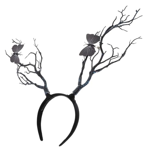 LOORGVEL Halloween Haarreif Damen Antler Geweih Baumzweige Design Silikon Kopfband für Kostüm Festival Party Karneval Bühne von LOORGVEL