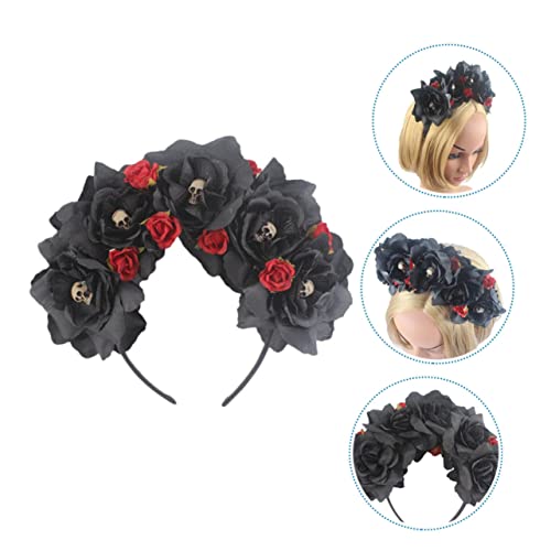 LOORGVEL Halloween Haarschmuck Damen Rosenblüten Stirnband Leichtes Party Haarband Modeaccessoire für Karneval Cosplay und Fotografie von LOORGVEL