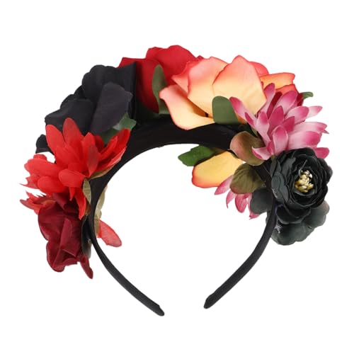 LOORGVEL Halloween Haarschmuck Rosa Blumen Haarkranz für Halloween Partys Einzigartiges Stirnband Bequem und Leicht für Kostüme und Festlichkeiten LOORGVEL Halloween Haarschmuck Rosa Blumen Haarkranz für Halloween Partys Einzigartiges Stirnband Bequem und Leicht für Kostüme und Festlichkeiten von LOORGVEL