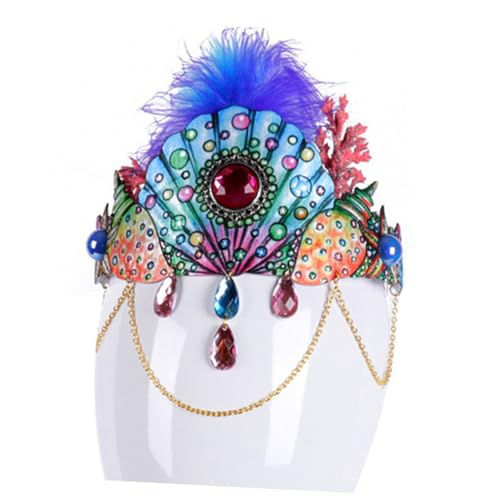 LOORGVEL Halloween Haarschmuck Stirnband mit Muschel und Korallenmotiv Leichtes Party Haarreif für Damen Dekoratives Kopfschmuck Accessoire für Kostüm und Fotoshootings von LOORGVEL