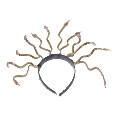 LOORGVEL Halloween Kopfband Schlangen Design Medusa Cosplay Kopfschmuck Damen Kostüm Zubehör für Party und Fasching in Tiefgold LOORGVEL Halloween Kopfband Schlangen Design Medusa Cosplay Kopfschmuck Damen Kostüm Zubehör für Party und Fasching in Tiefgold von LOORGVEL
