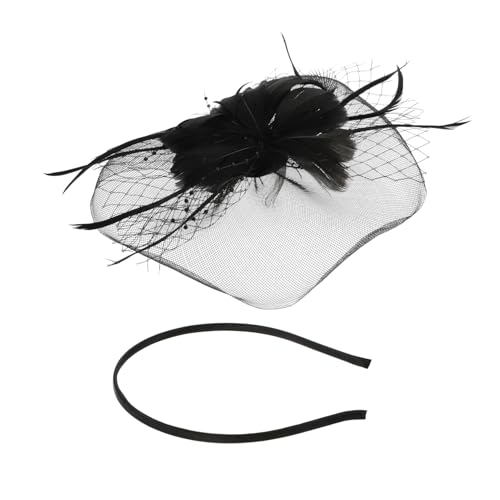 LOORGVEL Halloween Kopfschmuck Feder Haarreif mit Zartem Schleier Design Leichter Party haarschmuck für Karneval Cosplay und Festliche Kostüm accessoires Geeignet für Damen und von LOORGVEL