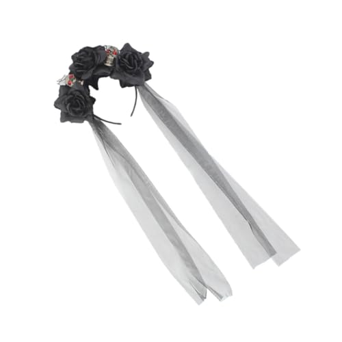 LOORGVEL Halloween Stirnband mit Realistischer Blumen Schädel Dekoration Kreativer Haarschmuck für Schwarzer Haarreif als Gruseliges Kostüm Accessoire für Party Karneval und Verkleidung LOORGVEL Halloween Stirnband mit Realistischer Blumen Schädel Dekoration Kreativer Haarschmuck für Schwarzer Haarreif als Gruseliges Kostüm Accessoire für Party Karneval und Verkleidung von LOORGVEL