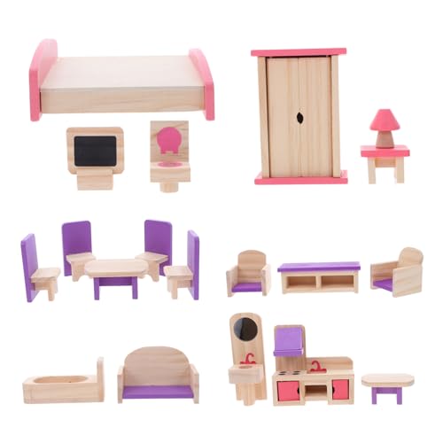 LOORGVEL Holz Puppenhaus Möbel Set Miniatur DIY Möbel aus Hochwertigem Holz Stabiles Einfach Zusammenbaubar Fördert Kreativität und Eltern Junge Mädchen Interaktion Geeignet LOORGVEL Holz Puppenhaus Möbel Set Miniatur DIY Möbel aus Hochwertigem Holz Stabiles Einfach Zusammenbaubar Fördert Kreativität und Eltern Junge Mädchen Interaktion Geeignet von LOORGVEL