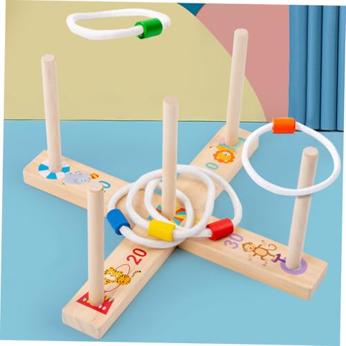 LOORGVEL Holz Ringwurfspiel Buntes Wurfspielzeug für Hand Auge koordination Langlebiges Montessori Aktivitätsspielzeug für Drinnen und Draußen Geburtstagsgeschenk für Jungen und Mädchen von LOORGVEL