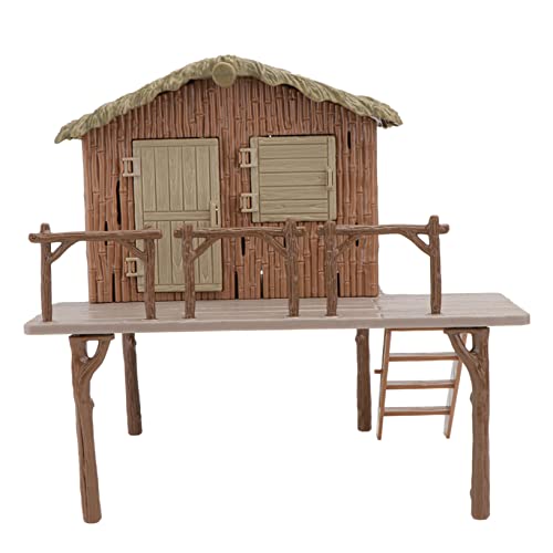LOORGVEL Imitiertes Strohhaus Modell Dekoration Robuste Glatte Oberfläche Realistisch Gestaltetes Bauernhof Sandtisch Ornament für Wildtier Szene und Landschaftsdekoration von LOORGVEL