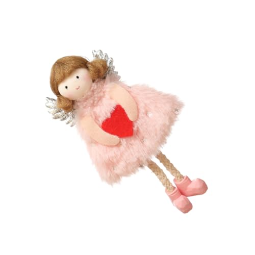 LOORGVEL Kreativer Plüsch Schutzengel Anhänger Herzform zum Aufhängen Dekofigur für Taschen Schlüssel Taufgeschenk Mädchen Rosa LOORGVEL Kreativer Plüsch Schutzengel Anhänger Herzform zum Aufhängen Dekofigur für Taschen Schlüssel Taufgeschenk Mädchen Rosa von LOORGVEL