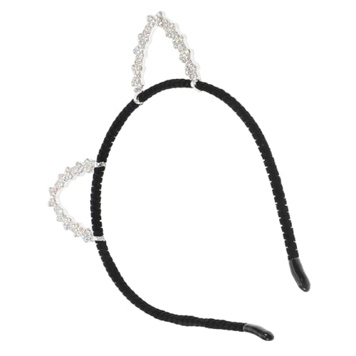 LOORGVEL Leichtes Katzenohren Haarband aus Silberfarbenem Legierungs Material mit Funkelnden Strasssteinen Komfortabel und Langlebig Perfektes Halloween Accessoire für Cosplay Partys und von LOORGVEL