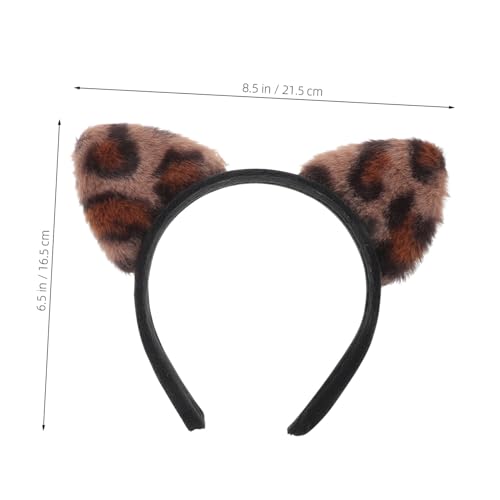 LOORGVEL Leopardenohren Haarreif Damen Weiches Bequemes Stirnband Katzenohren Kopfaccessoire für Cosplay Party Karneval Mottoparty von LOORGVEL