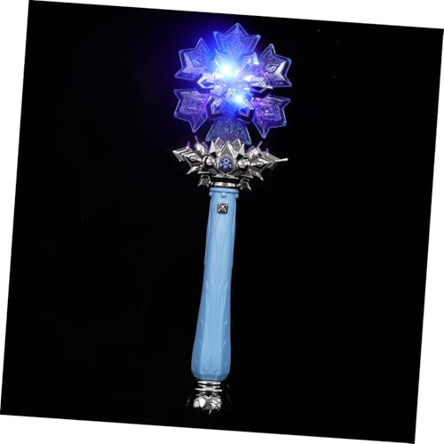 LOORGVEL Leuchtender Zauberstab für Mädchen mit Schneeflockenmotiv Nebeleffekt und Musik Blaues Spray Magischer Verkleidungsstab für Kindergeburtstag und Cosplay von LOORGVEL