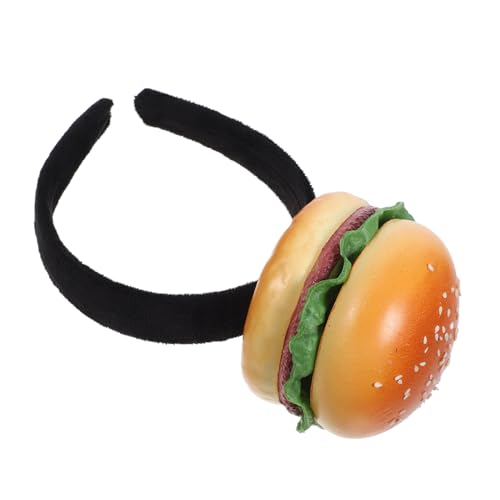 LOORGVEL Lustiger Hamburger Haarreifen Cosplay Kopfbedeckung Party Kostüm Zubehör Bequemer Weicher Stabiler Burger Stirnband für Erwachsene Geeignet für Halloween Weihnachten Themenfeiern von LOORGVEL