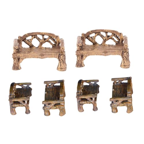LOORGVEL Miniatur Gartenmöbel Resin Teilig Miniaturstühle Deko für Puppenhaus und DIY Modellbau Robust Realistisch Gestaltet für Micro Landschaft und Hausdekoration LOORGVEL Miniatur Gartenmöbel Resin Teilig Miniaturstühle Deko für Puppenhaus und DIY Modellbau Robust Realistisch Gestaltet für Micro Landschaft und Hausdekoration von LOORGVEL