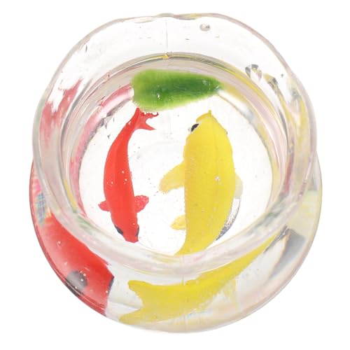 LOORGVEL Miniatur Koi Fisch Aquarium Dekoration Kompakter Miniatur Fischtank mit Fischfiguren Vielseitiges Puppenhaus Zubehör für Lebendige Miniaturszenen Platzsparend und Pflegeleicht von LOORGVEL