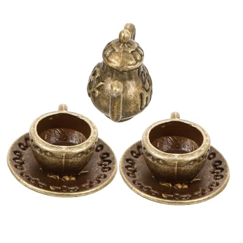 LOORGVEL Miniatur Teeservice Set aus Metall Winzige und Tassen Antik Bronzefarben für Puppenhaus Dekoration Mikro Landschaft DIY Modellbau Robust und Realistisch Gestaltet LOORGVEL Miniatur Teeservice Set aus Metall Winzige und Tassen Antik Bronzefarben für Puppenhaus Dekoration Mikro Landschaft DIY Modellbau Robust und Realistisch Gestaltet von LOORGVEL
