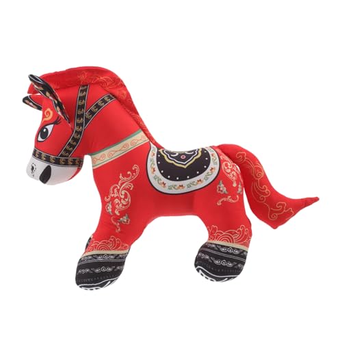 LOORGVEL Pferdejahr Maskottchen Plüschpferd Kuscheltier Chinesisches Tierkreis Pferd Glücksbringer Stofftier Sammlerstück Geschenk für Dekoration von LOORGVEL